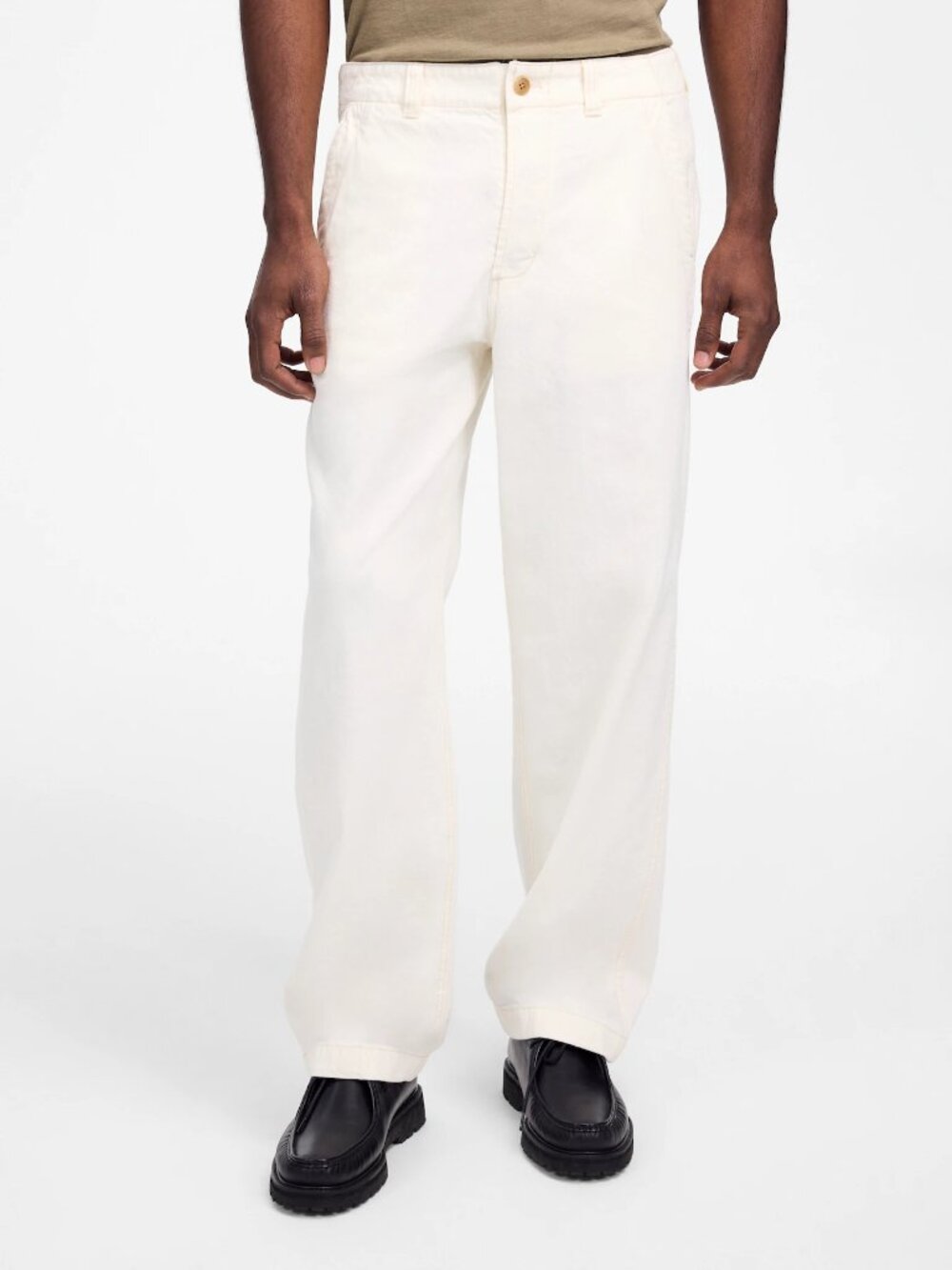 Madewell Men's Patch Pocket Jeans Button Fly Summer Denim Cream Size 38 NWT